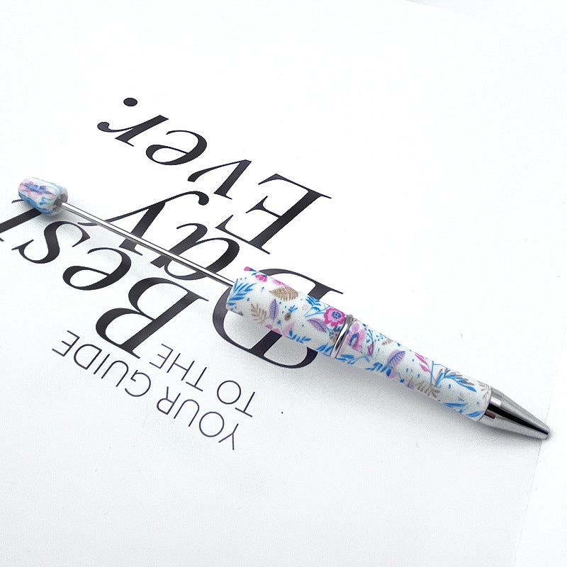 DIY printing pattern bead pen creative leopard print floral cow bead pen cross-border beadedpen spot wholesale