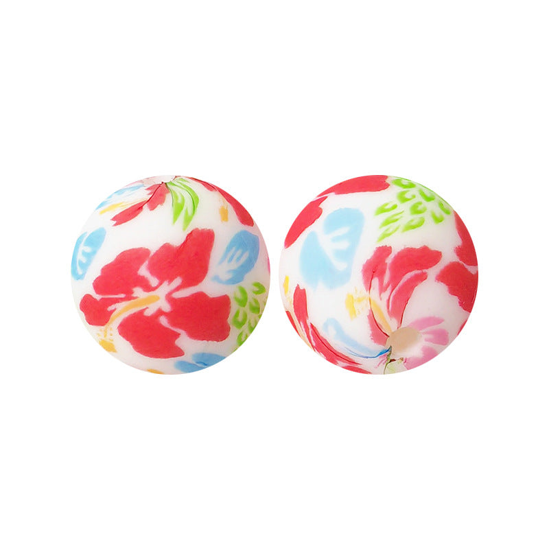 15mm silicone beads water transfer beads DIY jewelry bead pen loose beads wholesale