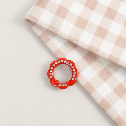 21mm Zinc Alloy Colored Petals with Diamonds, Spring Ring, Open Connection Ring DIY Jewelry, Keychain, Buckle Accessories