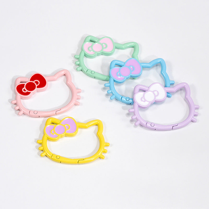 34.5*49.5mm Paint Color Spring Buckle Opening Ring KT Cat Spring Ring Keychain DIY Accessories Alloy