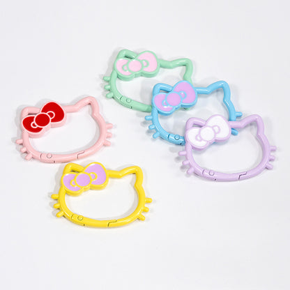 34.5*49.5mm Paint Color Spring Buckle Opening Ring KT Cat Spring Ring Keychain DIY Accessories Alloy