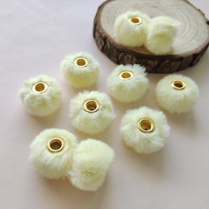 Imitation Rabbit Fur Plush Hanging Ball Beads Beads 20mm Straight Hole Hairball Beads DIY Mobile Phone Chain Accessories