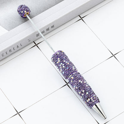 New DIY full diamond bead pen hand-attached drill AB colored diamond beaded ballpoint pen multi-color plastic bead pen wholesale