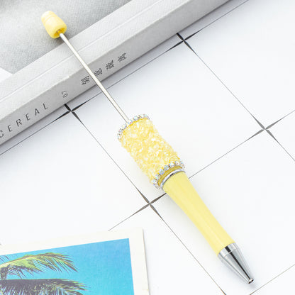 DIY crystal gravel bead pen wholesale creative exquisite cute girl heart plastic pen multi-color spinning ballpoint pen