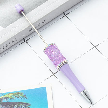 DIY crystal gravel bead pen wholesale creative exquisite cute girl heart plastic pen multi-color spinning ballpoint pen