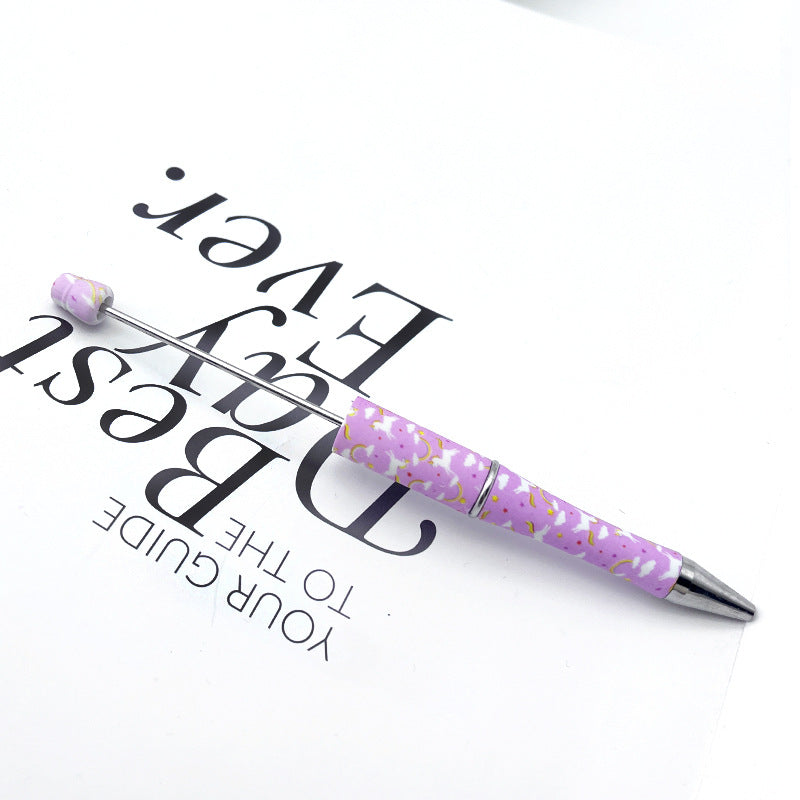 DIY printing pattern bead pen creative leopard print floral cow bead pen cross-border beadedpen spot wholesale