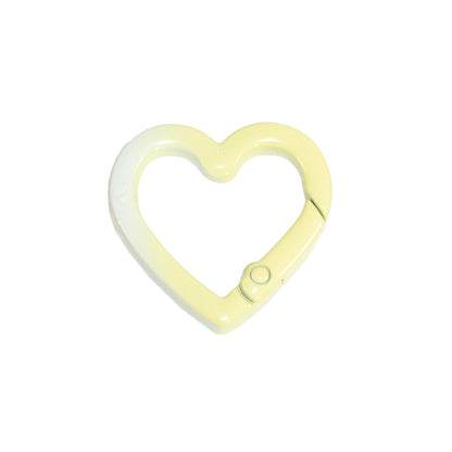 24*24mm Two-color Love Spring Buckle Heart-shaped Opening Ring Gradual Change Ring Keychain DIY Accessories Alloy Connecting Ring