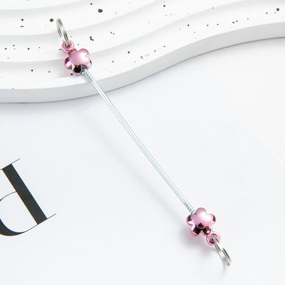 DIY beaded love keychain accessories pendant, creative handmade beaded keychain accessories plastic beaded pole