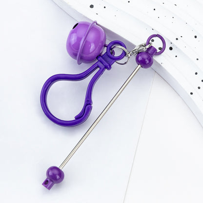 Spot DIY beaded bell keychain creative personalized bag pendant keychain candy color plastic keychain