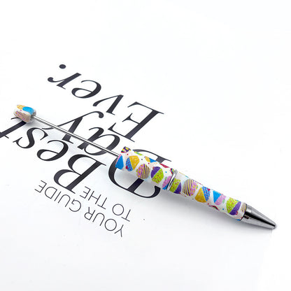 DIY printing pattern bead pen creative leopard print floral cow bead pen cross-border beadedpen spot wholesale