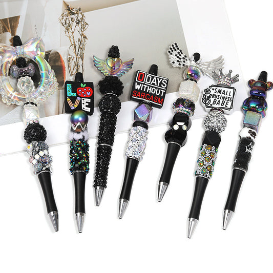Creative new cartoon rotating bead pen heavy industry glitter high value new ins wind bead pen ballpoint pen