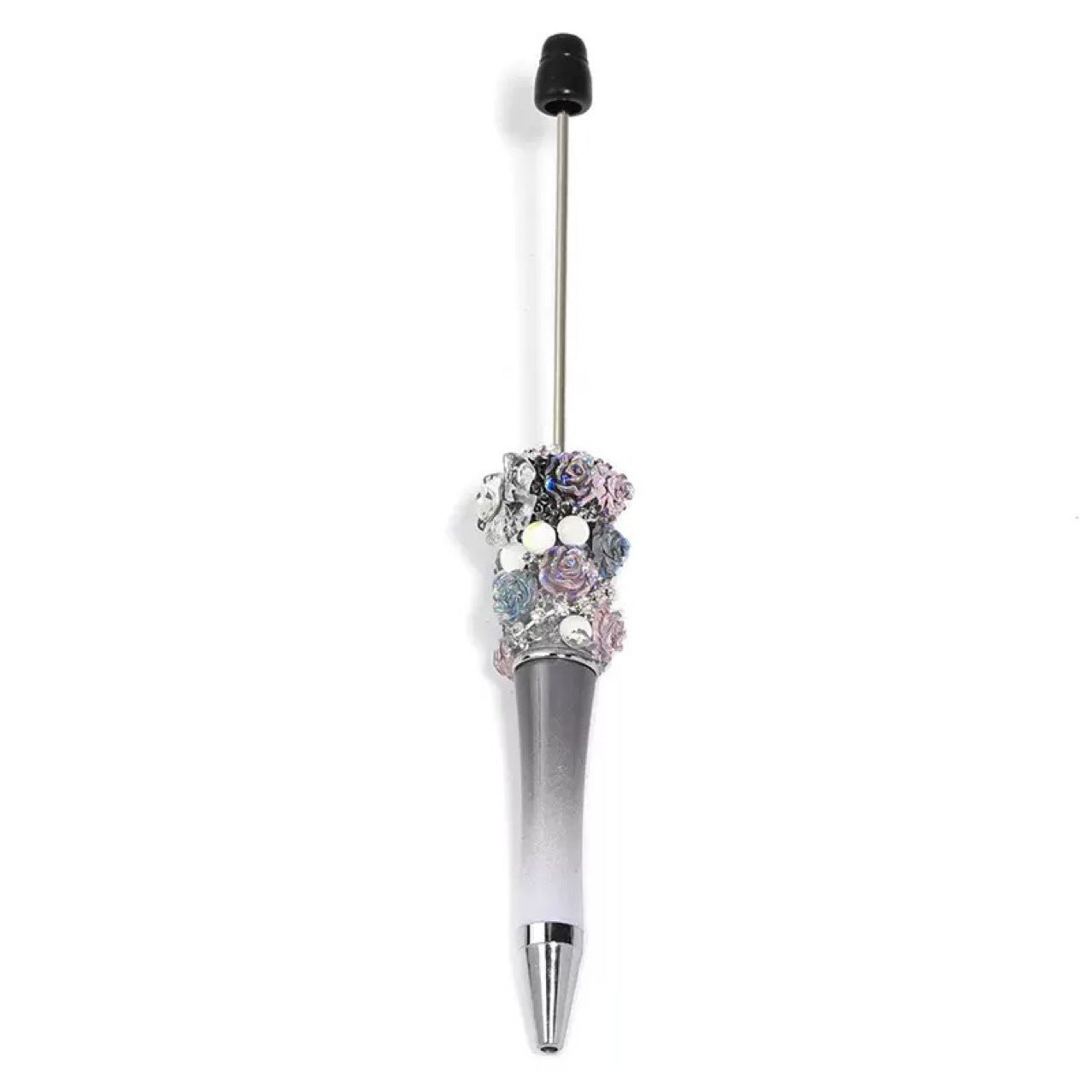 Heavy industry pearl camellia DIY bead pen resin rose bead pen plastic rotating bead pen ballpoint pen