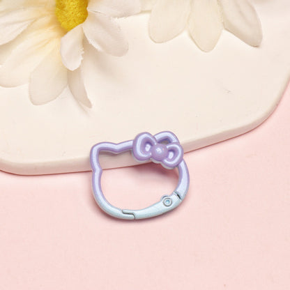 28*24mm Paint Gradual Change Color Spring Buckle Opening Ring Kt Cat Spring Ring Keychain DIY Accessories Alloy Accessories Wholesale