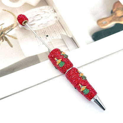 New Christmas full drill pen, creative DIY bead pen Santa Claus Elk Snowman KT cat cartoon gift pen