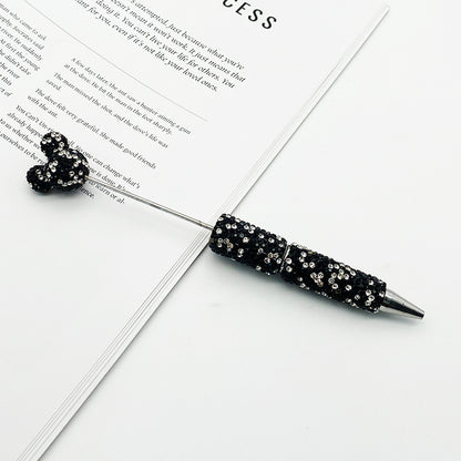 Creative Mickey Head Full Drill Bead Pen DIY Handmade Sticker Drill Ballpoint Pen Cartoon Mickey Gift Pen Manufacturer Spot