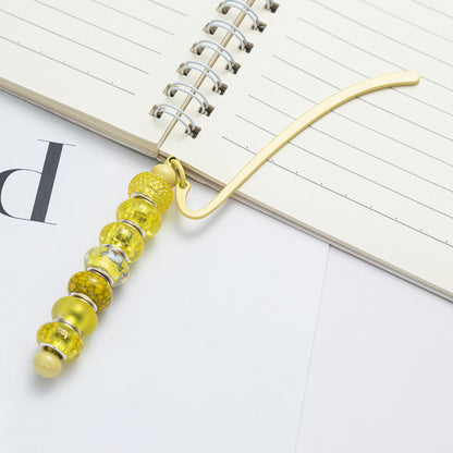 Spot metal bookmark wholesale creative DIY beaded bookmark pendant children's reward small gift mark book page folder