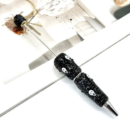 Halloween full diamond bead pen DIY skeleton pumpkin ghost series beaded ballpoint pen creative dark heavy pen