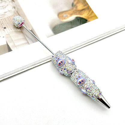 Cute labubu cloth full diamond bead pen DIY POP MART heavy industry cartoon pen creative ballpoint pen