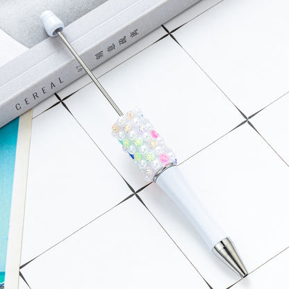 New DIY colorful pearl diamond bead pen dopamine gradual change color beaded ballpoint pen multi-color rotating bead pen