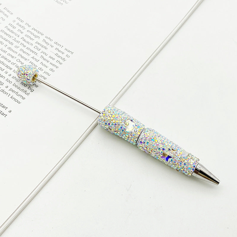 DIY cute star moon bead pen, colorful full diamond wear beads ballpoint pen cross-border explosion cute pen wholesale