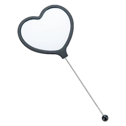 New DIY beaded mirror, love shape handheld makeup mirror, carry single-sided love handle mirror with you in stock