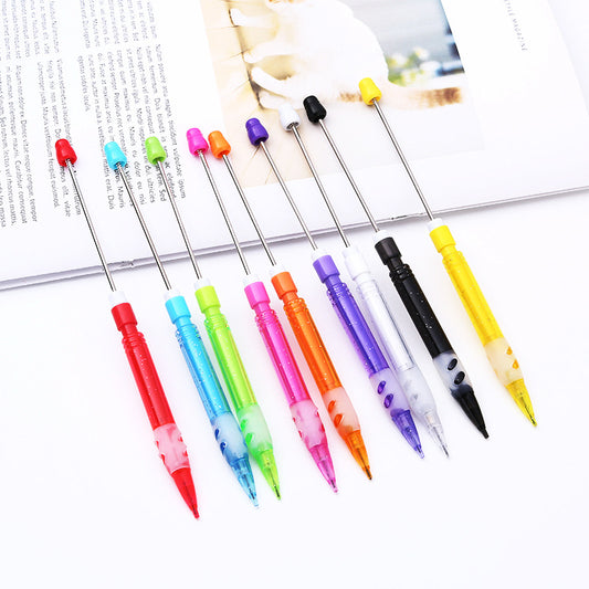 ABS plastic beaded pencil 0.5 free sharpening pencil DIY continuous lead automatic pencil student writing gift wholesale