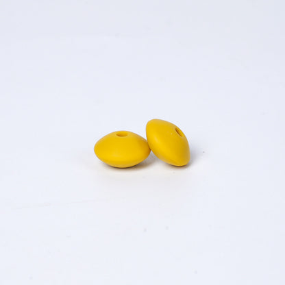 Spot Silicone Beads European and American Jewelry 12mm Small Beads DIY Necklace Beaded Oval Lentil Loose Beads Wholesale