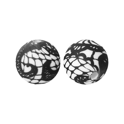 15mm silicone beads water transfer beads DIY jewelry bead pen loose beads wholesale