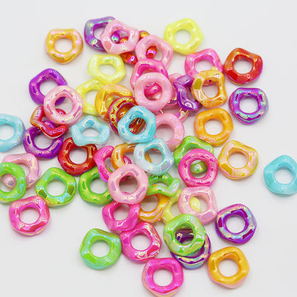 16Mm Color Electroplated Lace Wave Stacked Le Large Hole Beads Diy Handmade Beaded Loose Beads Bracelet Accessories Wholesale