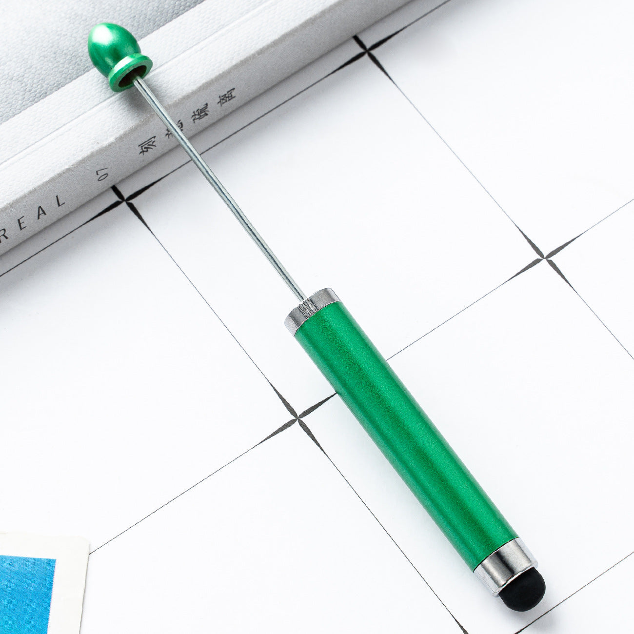 Spot wholesale plastic pen touch screen pen DIY handmade bead pen three-in-one capacitive bead multi-functional ballpoint pen