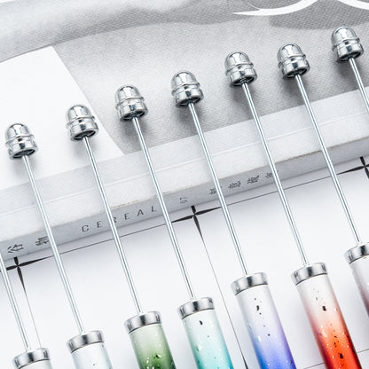 Creative DIY starry sky bead pen UV electroplating beaded ballpoint pen multi-color high value star gradual change bead pen