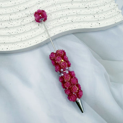 Rose Full Diamond Ball Pen High Value Handmade Heavy Industry Grain Pen Broken Ice Blue Theme Ball Pen Set