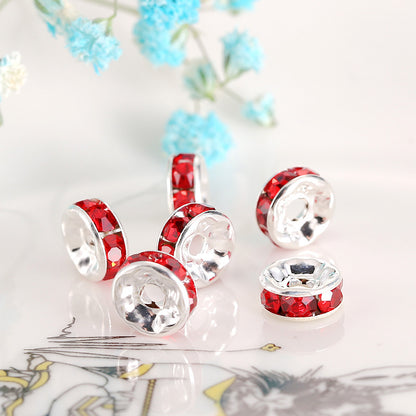 12Mm Hand-drilled Ring Spacer Beads, Colored Bracelet with Diamond Spacer Wheel Ring DIY Jewelry Accessories