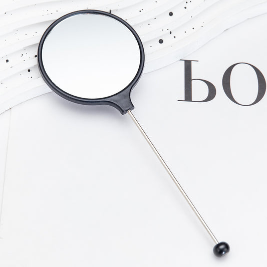 New DIY beaded handle mirror handheld makeup mirror portable single-sided vanity mirror plastic portable makeup mirror