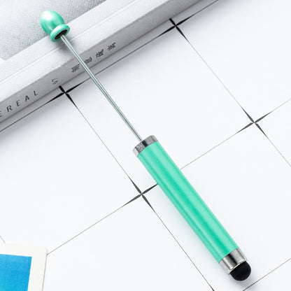 Spot wholesale plastic pen touch screen pen DIY handmade bead pen three-in-one capacitive bead multi-functional ballpoint pen