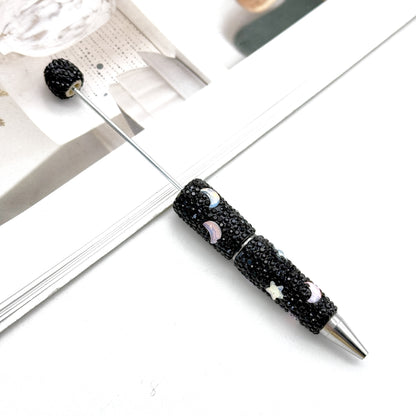 Cross-border DIY Star Moon Mocha Full Diamond Bead Pen, Creative Rhinestone Moe Grain Pen Colorful Gift Pen Wholesale
