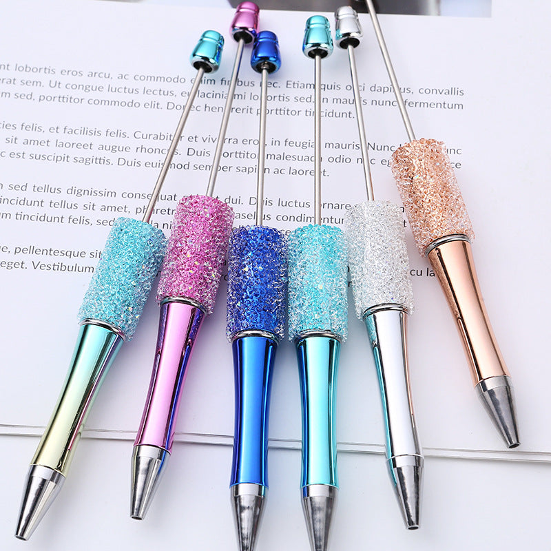 Electroplated sugar drill bead pen, new DIY spinning ballpoint pen, manual patch Gypsy star drill pen manufacturer wholesale