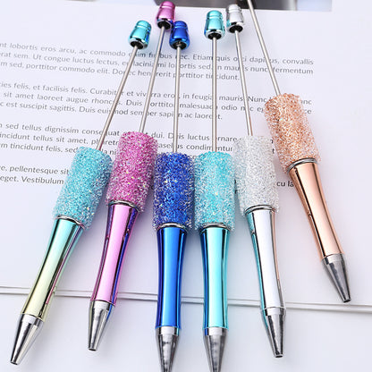 Electroplated sugar drill bead pen, new DIY spinning ballpoint pen, manual patch Gypsy star drill pen manufacturer wholesale