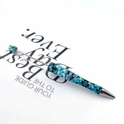 DIY printing pattern bead pen creative leopard print floral cow bead pen cross-border beadedpen spot wholesale