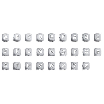 12Mm English Alphabet Silicone Beads Baby Teething Beads DIY Pacifier Chain Beaded Loose Beads Alphabet Beads