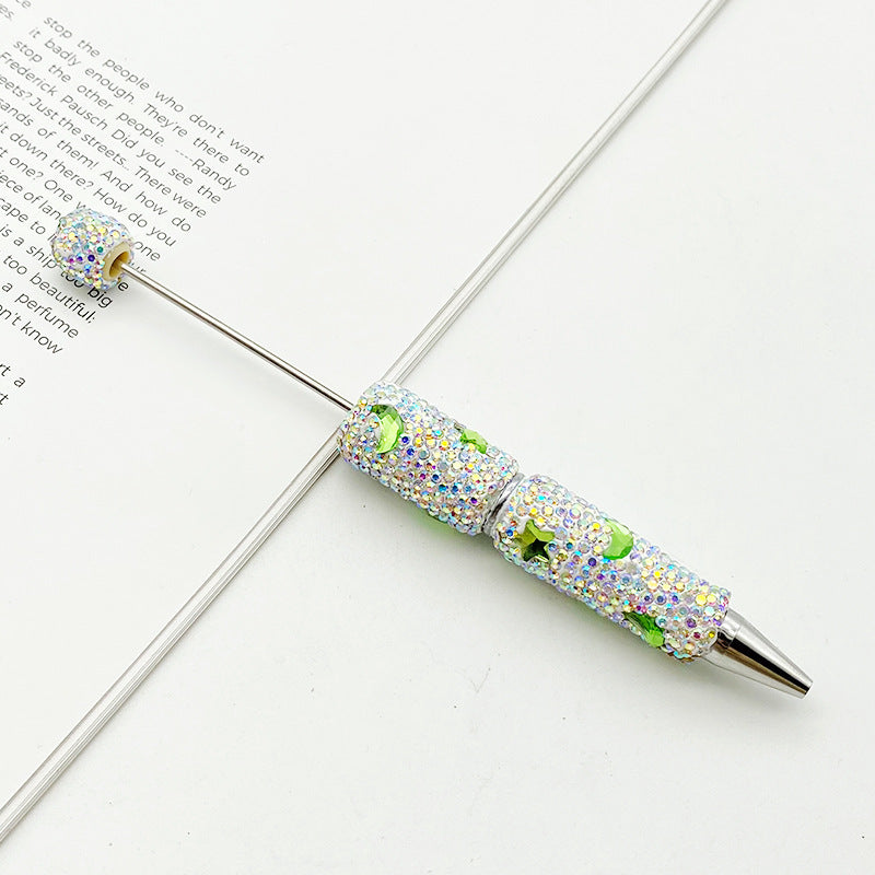 DIY cute star moon bead pen, colorful full diamond wear beads ballpoint pen cross-border explosion cute pen wholesale