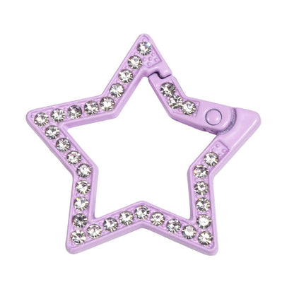 34mm Painted Diamond Spring Buckle Star Opening Ring Spring Ring Keychain DIY Small Accessories Alloy Connecting Ring