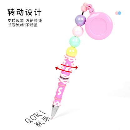 Retractable creative DIY hand-painted bead pen painted cream pen multi-color rotating neutral ballpoint pen