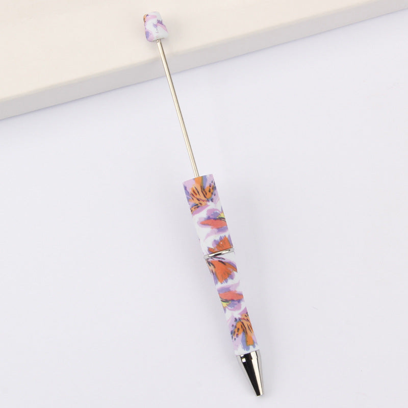 DIY bead pen printing pattern creative plastic beading puzzle leopard print floral cow tiger pattern bead pen wholesale