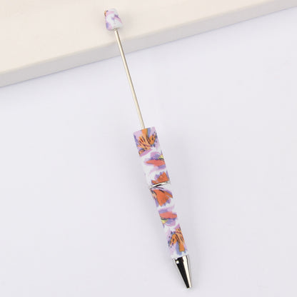 DIY bead pen printing pattern creative plastic beading puzzle leopard print floral cow tiger pattern bead pen wholesale