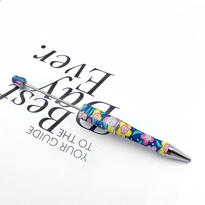 DIY printing pattern bead pen creative leopard print floral cow bead pen cross-border beadedpen spot wholesale