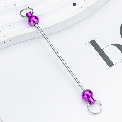 Creative new DIY beaded pole spot gradual change color color beaded keychain pole accessories pendant wholesale