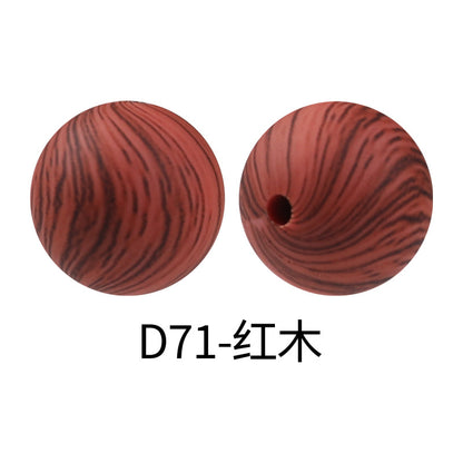 15mm new rhombus pattern silicone beads water transfer leopard print bracelet beaded jewelry silicone loose beads wholesale #51-79
