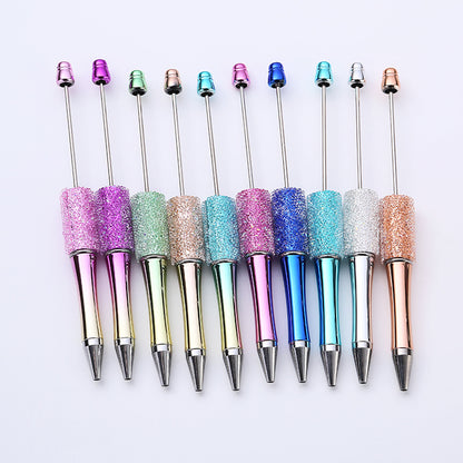 Electroplated sugar drill bead pen, new DIY spinning ballpoint pen, manual patch Gypsy star drill pen manufacturer wholesale