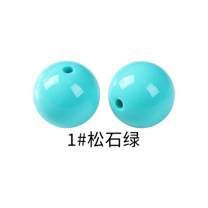 15mm Spot Glossy Silicone Beads Round Loose Beads DIY Jewelry Smooth Oil Injection Silicone Beads Mixed Color Beads